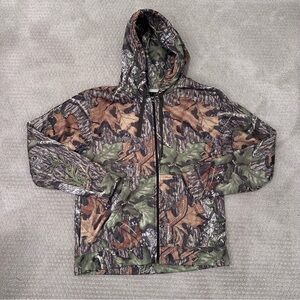 RedHead Mossy Oak Camo Fleece Hoodie Jacket Men’s Medium Full Zip Hunting